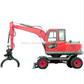 High Quality Farming 8ton Wheel Excavator with Backhoe